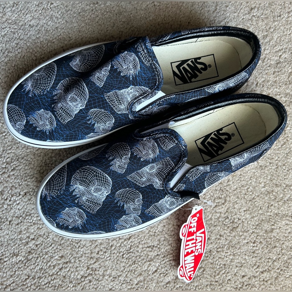 Vans sneakers, blue skulls